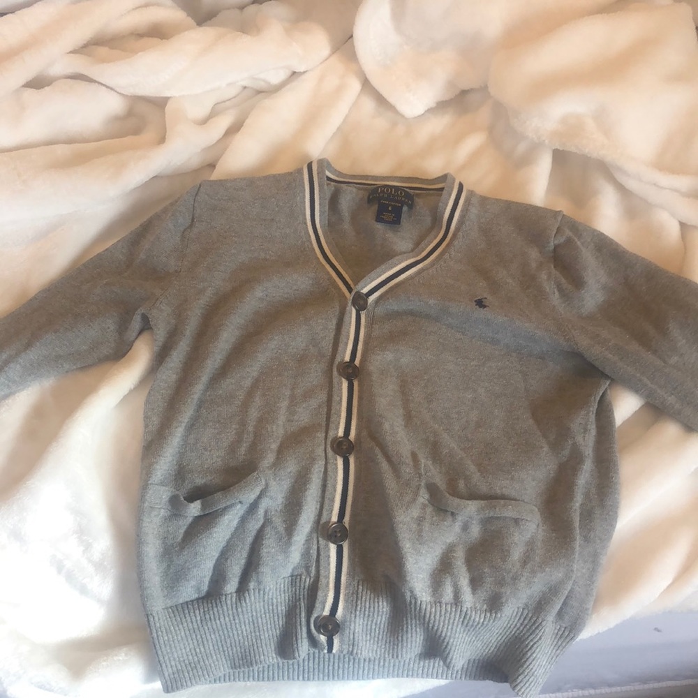 Polo gray button down cardigan